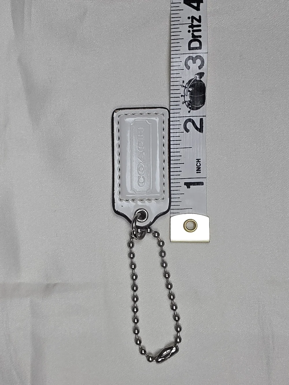 Authentic Vintage Coach Leather Hangtag Replacement Purse Charm- White
